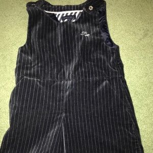 tommy hilfger girls black velour striped dress-18 months